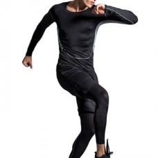 Three-piece Elastic Fitness Suits Men's Long-sleeved Running Training Breathable Sportswear Pants