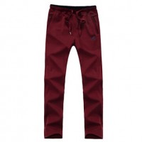 Extra Large Size Men Sports Casual Running Slacks Cotton Drawstring Waist Zipper Pocket Pants