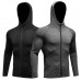 Mens Sports Fitness Running Training Tops Casual Long-sleeved Breathable Quick-Drying Zipper Hoodies