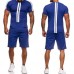 Mens Short Sleeve Casual Sport Suit Athleisure Sportswear