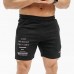 Mens Cotton Moisture Wicking Letters Printing Sports Shorts Solid Color Breathable Gym Bottoms