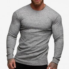 Men Skinny Fit Active Ribbed T-Shirts