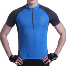 Mens Summer Elastic Breathable Quick-drying Sport Cycling Short Sleeve Skinny Tops