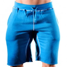 Mens Knee Length Pure Color Drawstring Waist Gym Running Sport Shorts