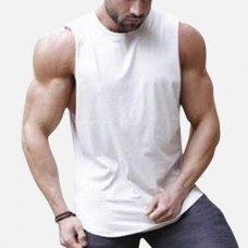 Men Stitching Back Solid Color Gym Sleeveless Tank Tops