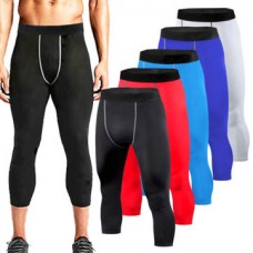 INCERUN Men Sport Compression Running Mid-rise Calf-Length Trousers Tight Pants