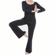 Plus Size Women Yoga Suits Sports Fitness Yoga Clothing Set Modal Bunched Stitching Sportswear