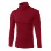 Men's Fall Winter Brief Style Solid Color Stand Collar Slim Fit Casual Knitted Sweater Cycling Sports Shirts