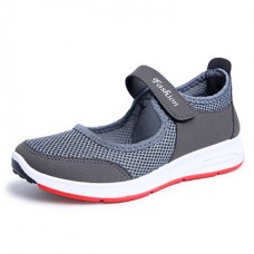 Women Soft Elastic Flats Breathable Mesh Middle-aged Mother Sandals Hiking Casual Cloth Shoes