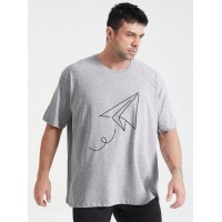 Plus Size Mens 100% Cotton Kite Graphic Short Sleeve T-Shirts