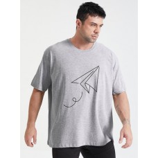 Plus Size Mens 100% Cotton Kite Graphic Short Sleeve T-Shirts