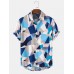 Mens Holiday Color Block Pocket Casual Shirts