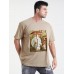 Mens Vintage Mushroom Graphic Print Cotton Short Sleeve Plus Size T-Shirt