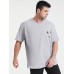 Mens Plain Smile Pattern O-Neck Short Sleeve Cotton Plus Size T-Shirt