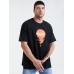 Mens Sunset Graphic Print Cotton O-Neck Short Sleeve Plus Size T-Shirt