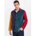 Mens Corduroy Multi Color Patchwork Lapel Casual Long Sleeve Shirts