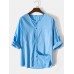 Mens Pure Color Basics Cotton Long Sleeve Shirts With Sleeve Tabs